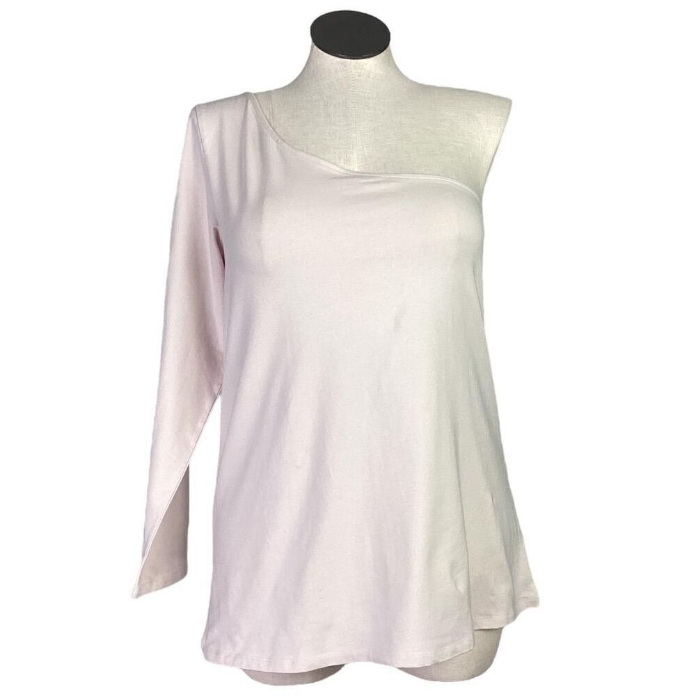 Torrid Top Women 3X Ivory One Shoulder Long Sleeve Foxy Knit Stretch Blouse